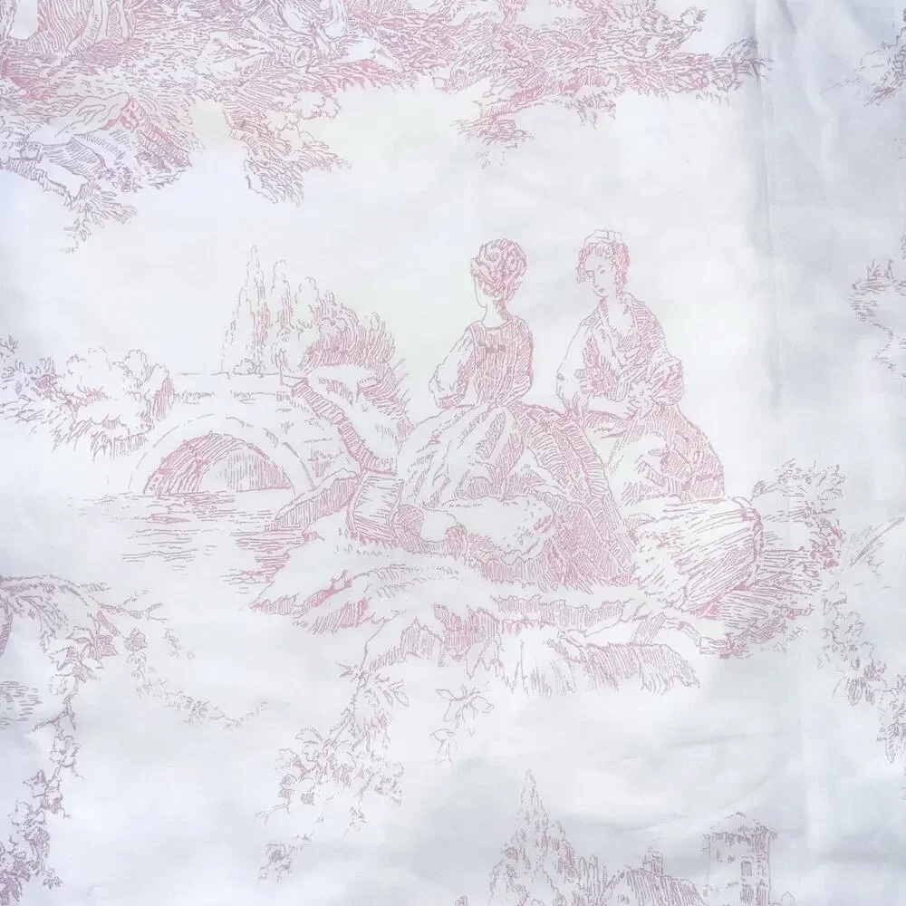 NEW Cabbages & Roses London Country Toile Cotton Duvet Set- Rose Pink, King Size